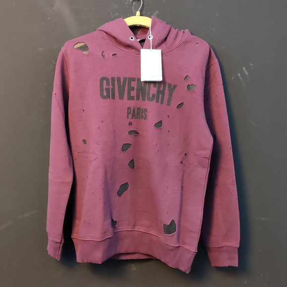 givenchy destroyed hoodie pink